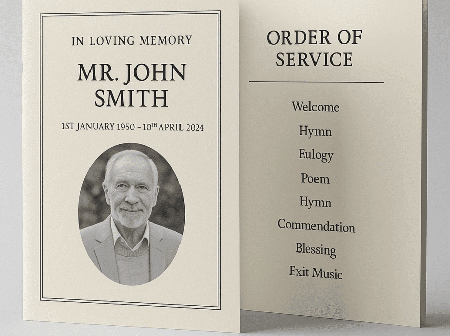 Order Of Service – Weddings & Funerals