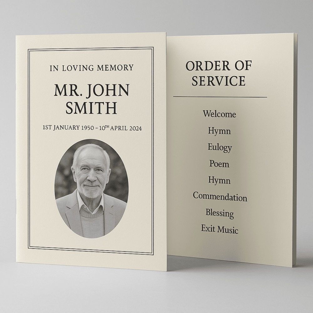 Order Of Service – Weddings & Funerals