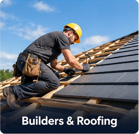 Roofing contractor installing roof tiles