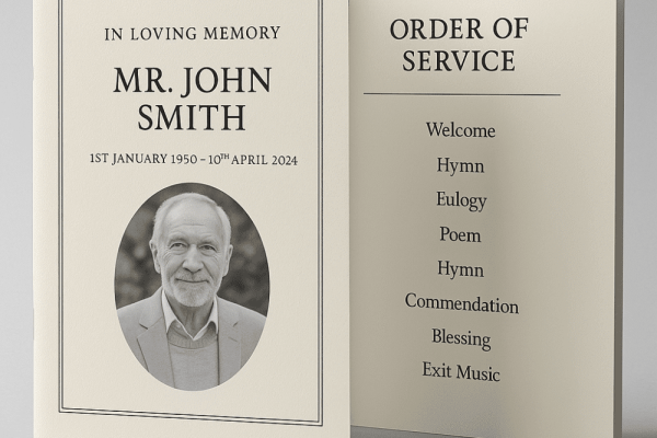 Order Of Service – Weddings & Funerals